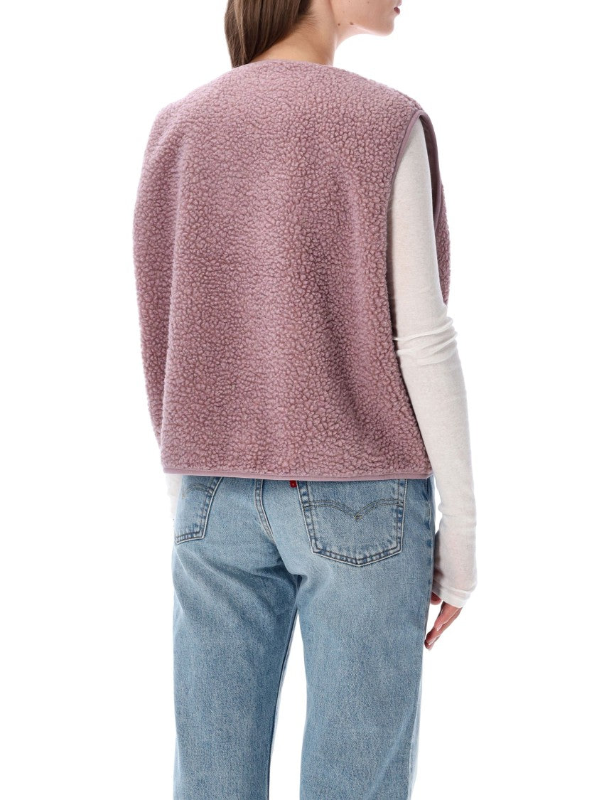 American Vintage Hok Town Pile Cropped Sleeveless Plush Gilet