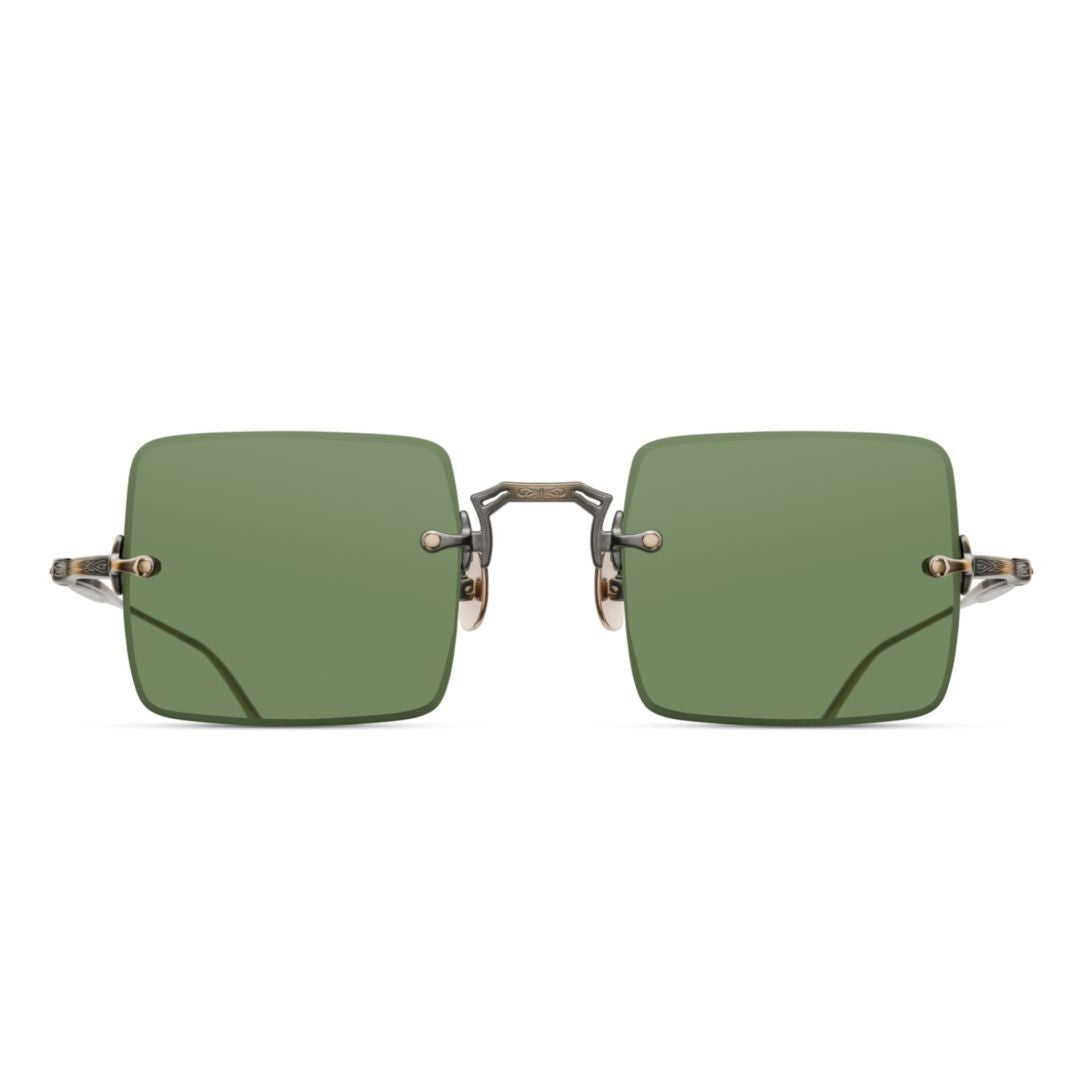 Matsuda M5001.Sg Rimless Square Green Sunglasses With Gold-Tone Accents