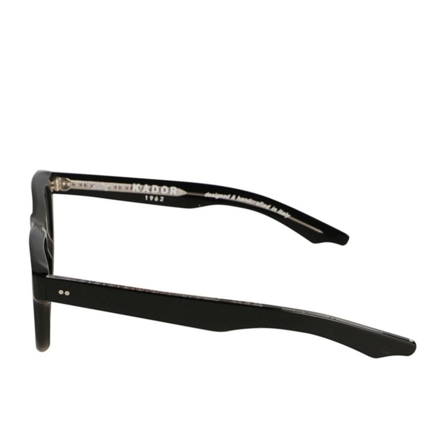 Kador Pepper Glossy Black Rectangular Sunglasses With Silver Dot Accents