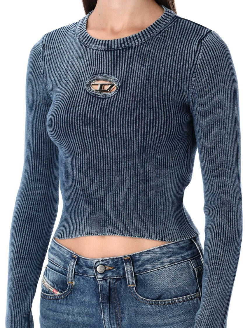 Diesel M-Anchor-A Ribbed Knit Crop Top