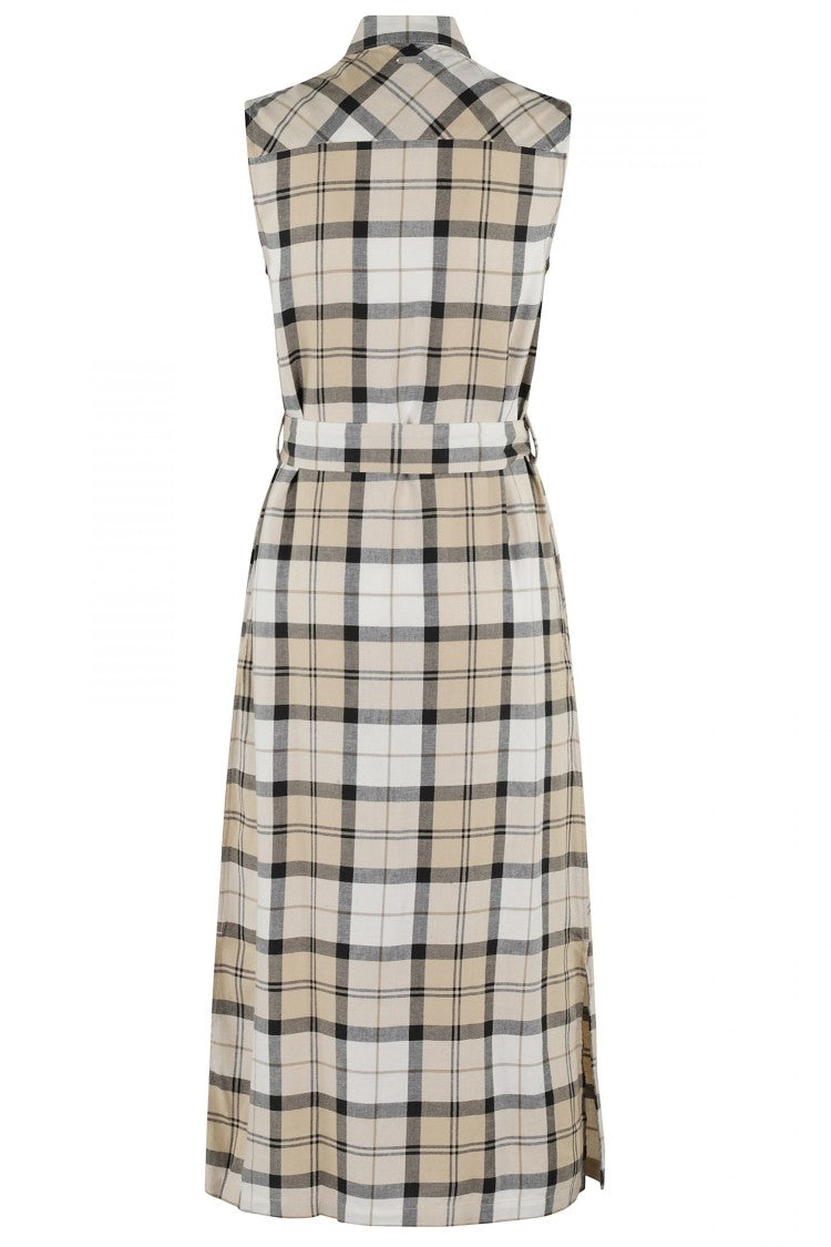 Barbour Midi Tartan Dress With Removable Waist Tie