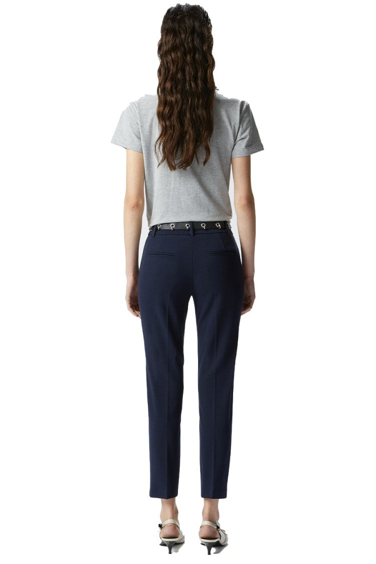 Pinko Mid-Rise Blue Trousers With Tailored Fit