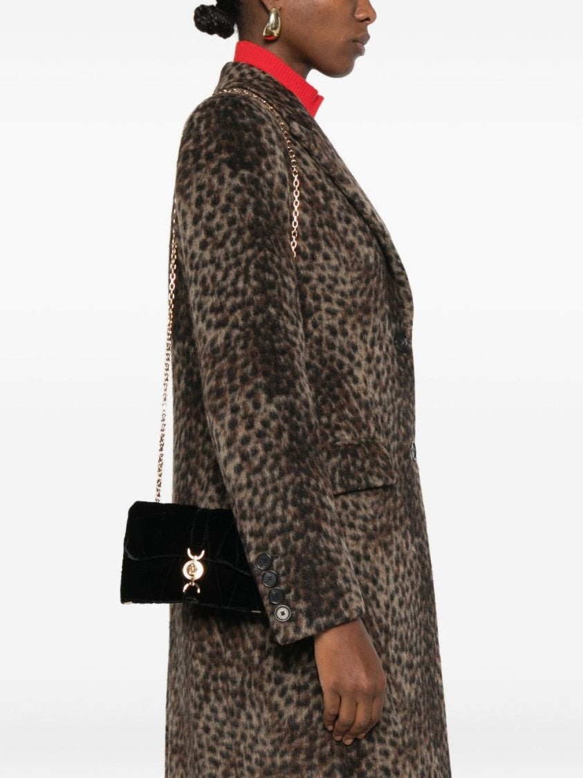 Versace Quilted Velvet Clutch With Medusa Emblem