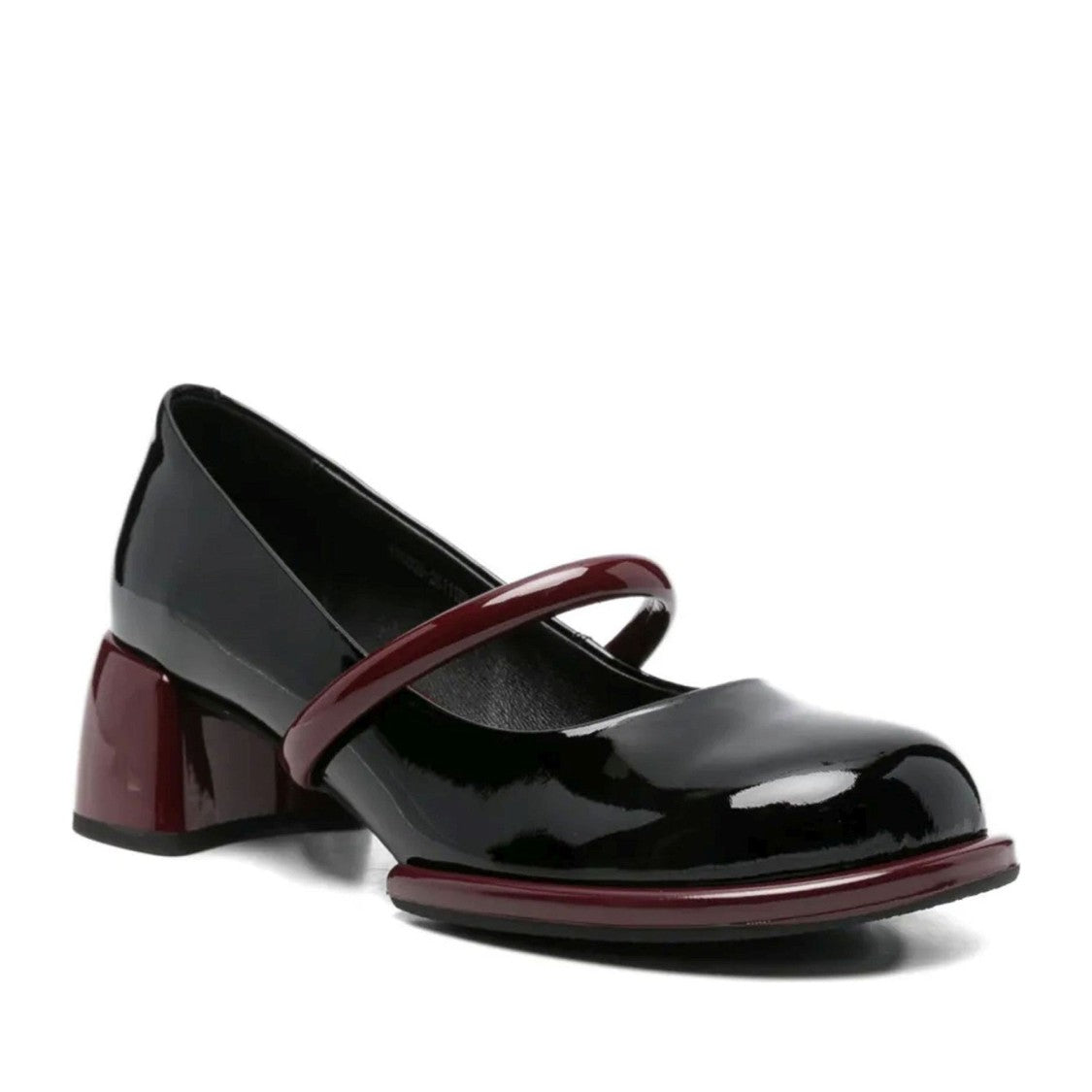 Adrianna Feretti Black Mid-Heel Patent Leather Loafers