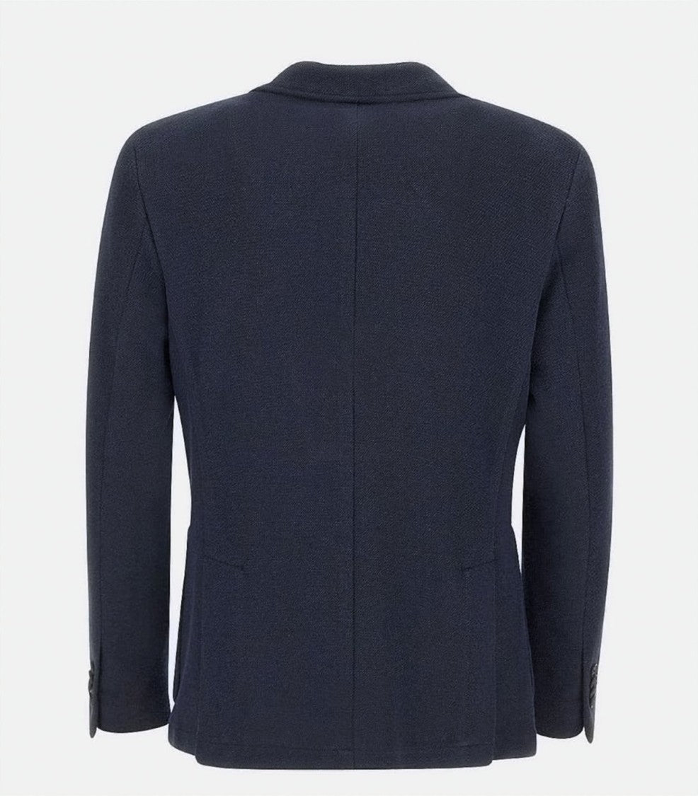 Manuel Ritz Blue Textured Weave Blazer