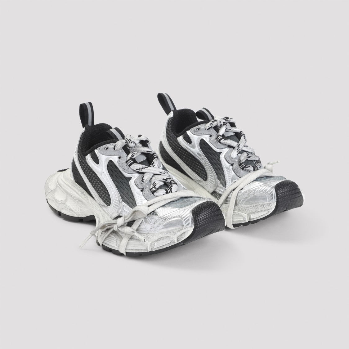 Balenciaga 3Xl Black Grey And White Textile Sneakers