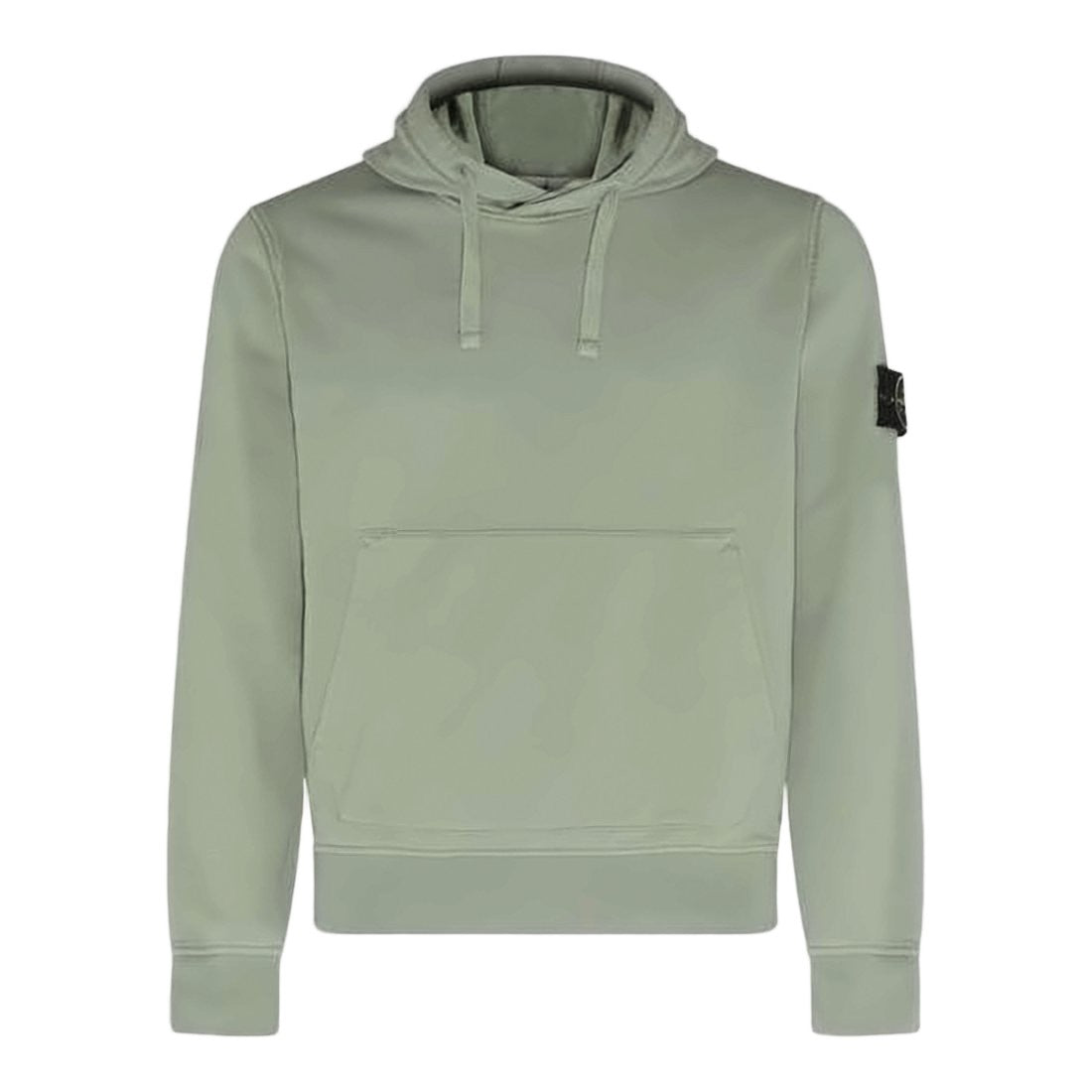 Stone Island Minimalist Green Hoodie With Adjustable Drawstring