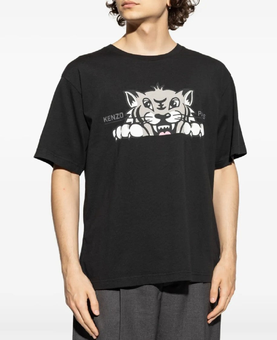 Kenzo Black Short-Sleeve Graphic T-Shirt