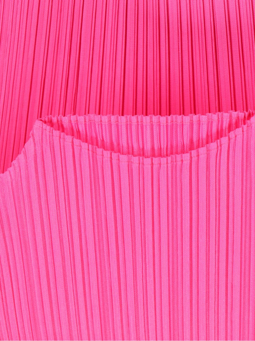 Pleats Please Pink Pleated High-Neck Top