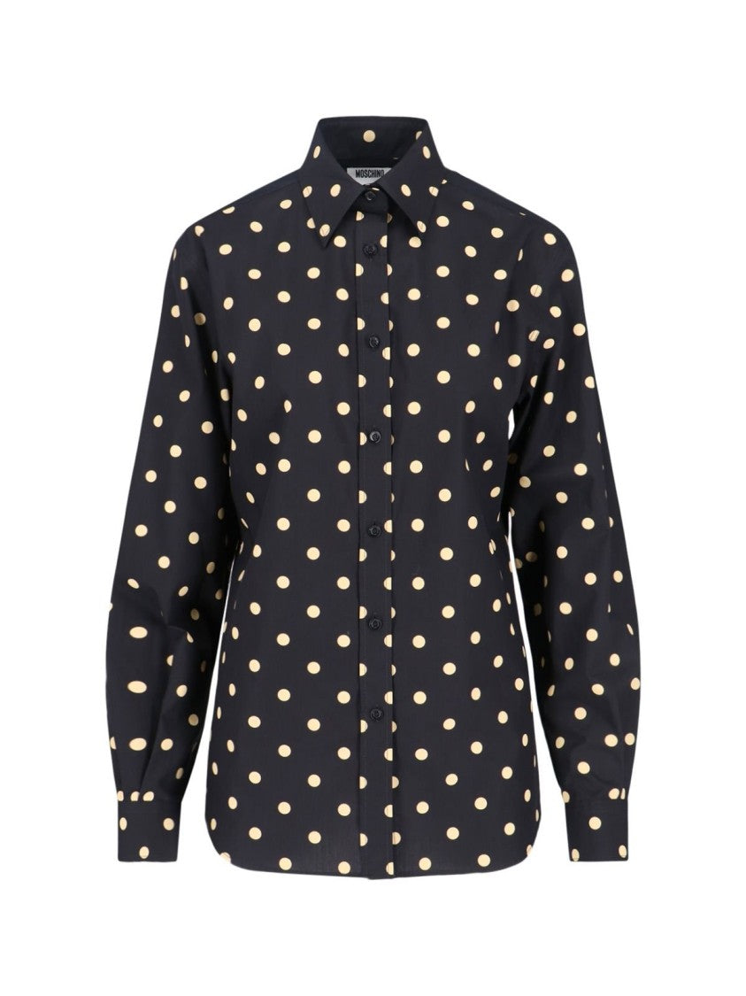 Moschino Polka-Dot Shirt – Black & Beige