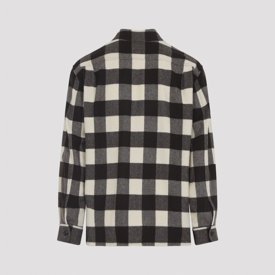 Ralph Lauren X Purple Label Classic Checkered Wool Shirt With Button-Down Front