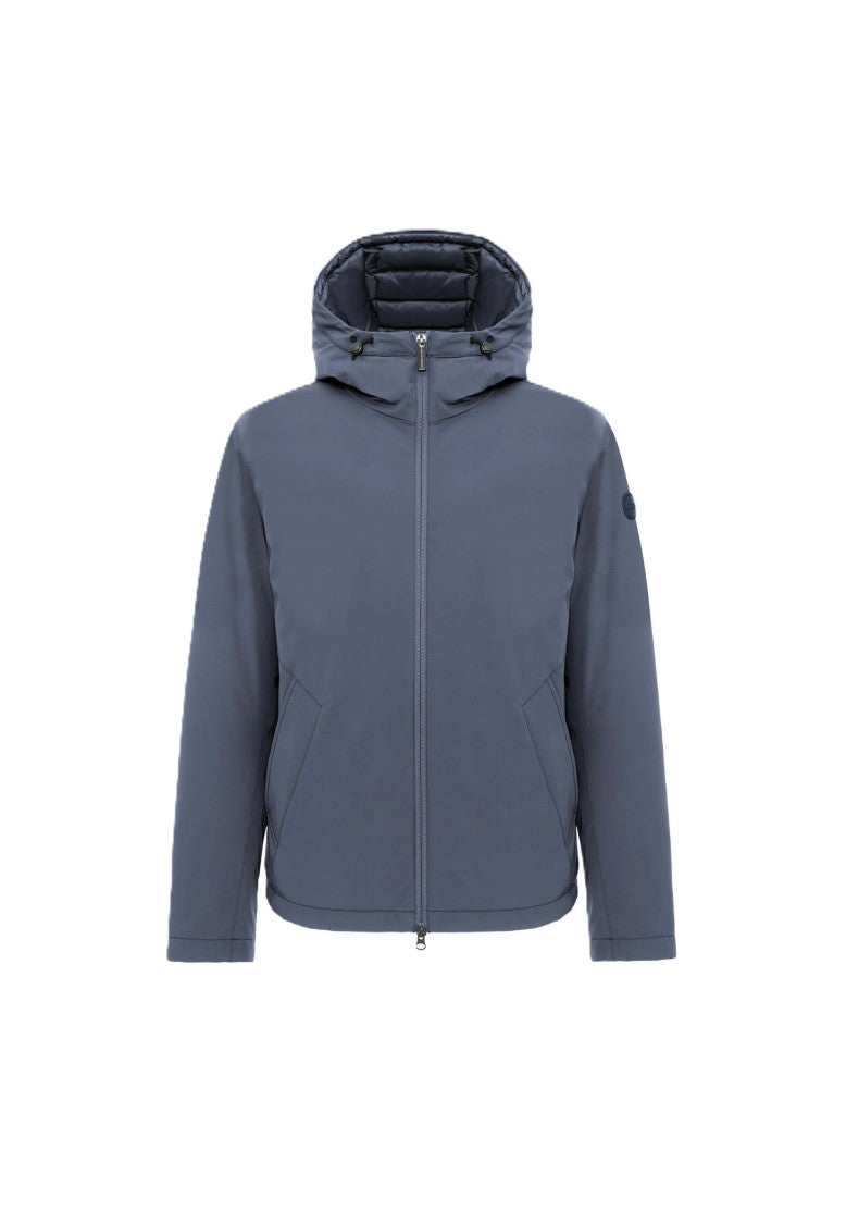 Colmar Matte-Finish Blue Adjustable Hood Down Jacket