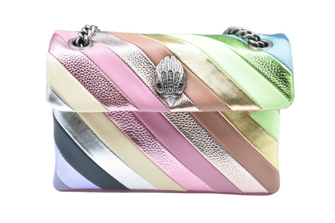 Kurt Geiger Pastel Stripe Handbag With Decorative Clasp