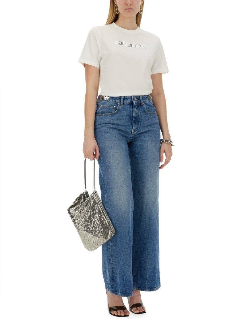 Rabanne Classic Crew-Neck T-Shirt With Subtle Logo Detail