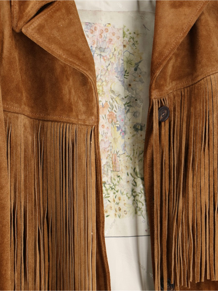 Golden Goose Suede Fringe Jacket – Brown