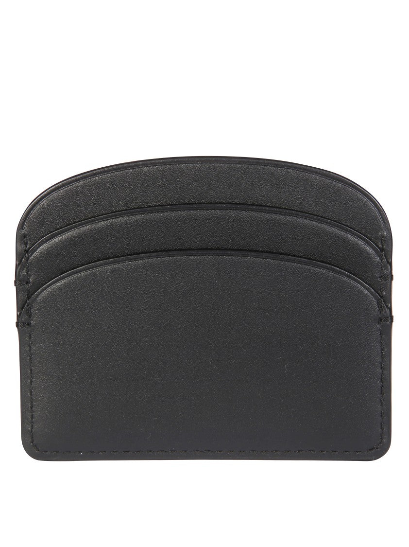 A.P.C. Semi-Circular Black Leather Cardholder With Multiple Slots
