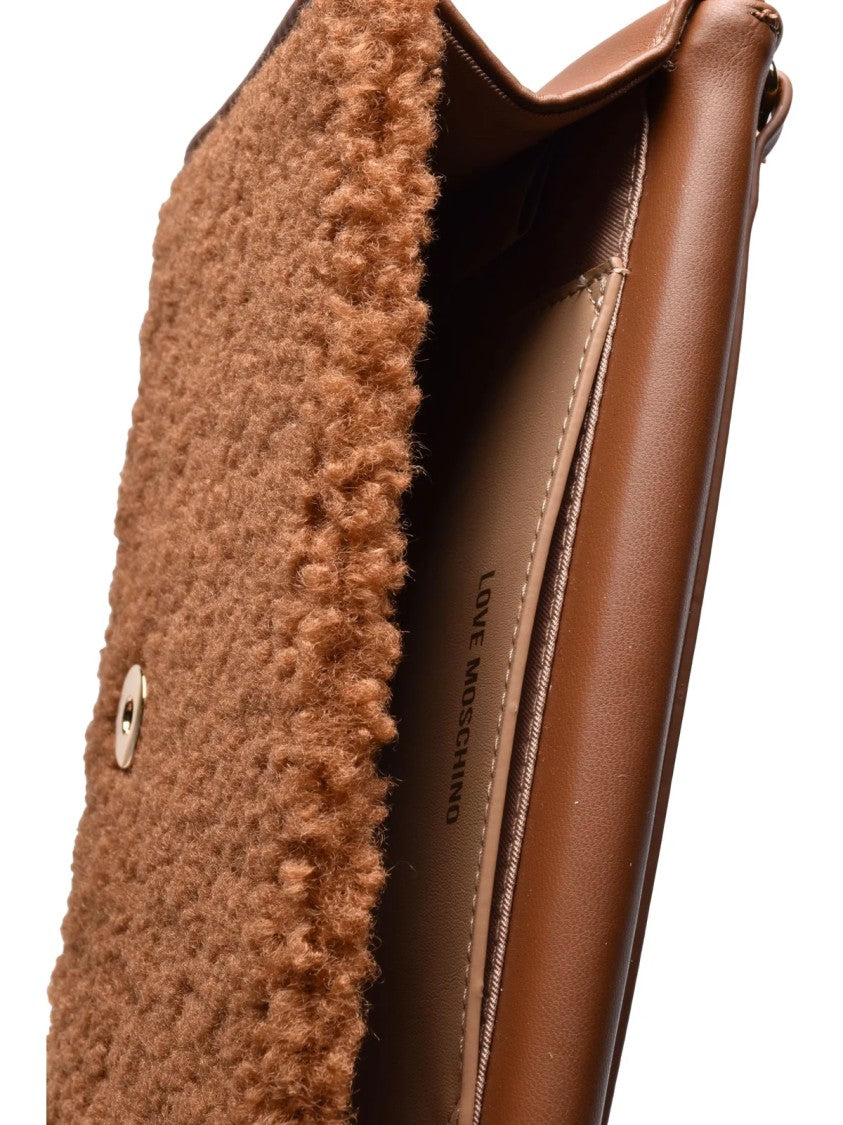 Love Moschino Plush Crossbody Bag With Gold-Tone Chain Strap