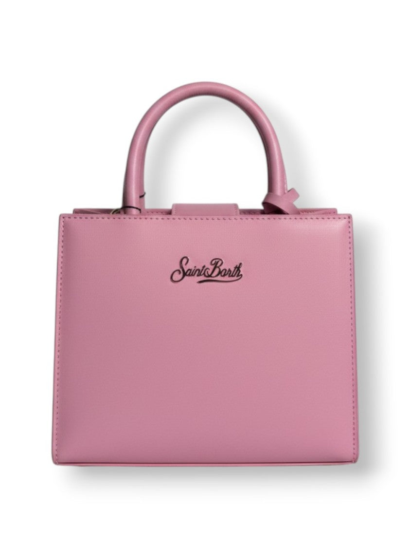 Mc2 Saint Barth Structured Rectangular Handbag In Soft Pink With Minimalist Design