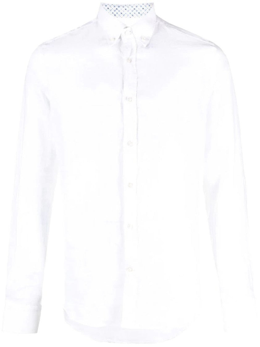 Paul & Shark White Linen Long Sleeve Shirt