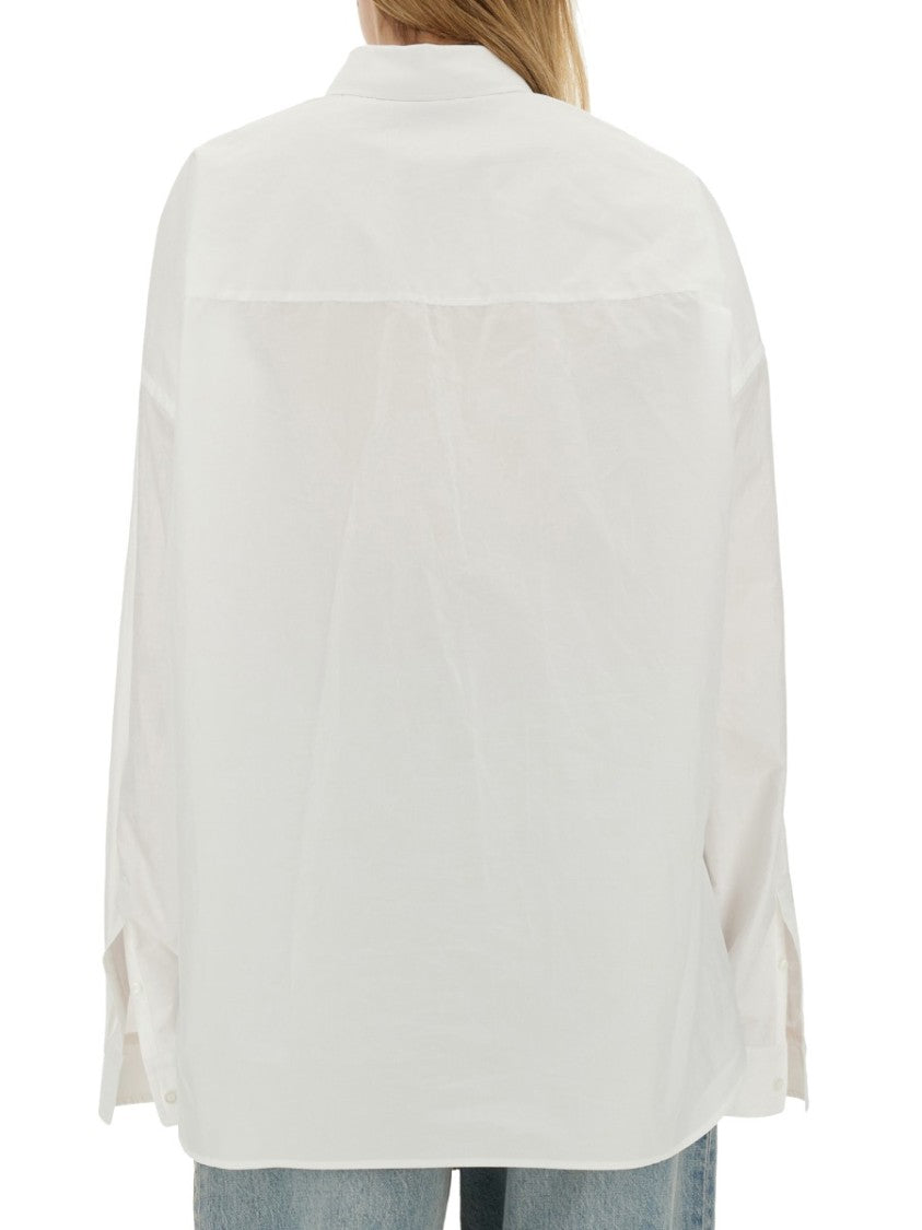 Balenciaga Wrap-Style White Shirt With Oversized Fit
