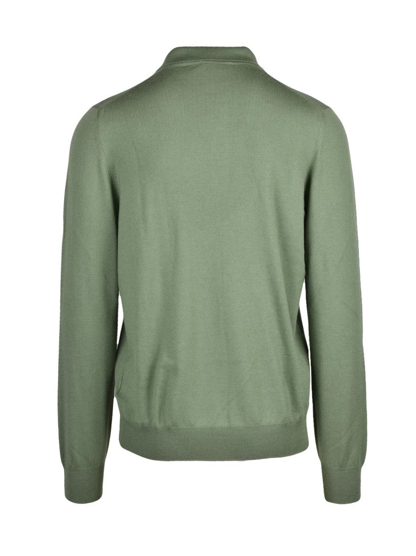 Gran Sasso Virgin Wool Polo Sweater With Classic Collar And Three-Button Placket