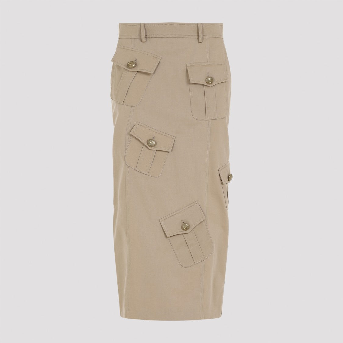 Moschino Beige Cotton Pencil Skirt