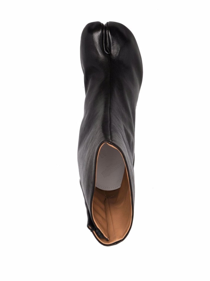 Maison Margiela Black Glossy Leather Split-Toe Boots