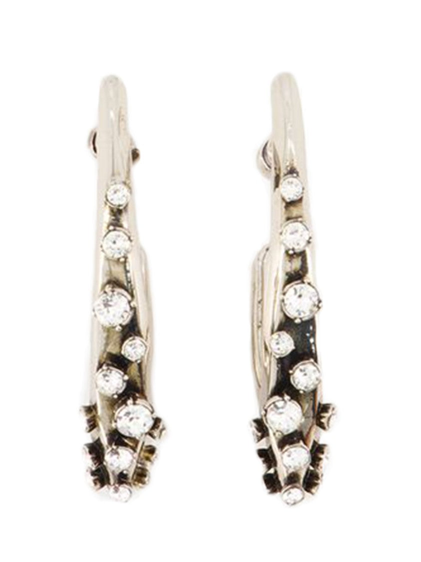 Alexander Mcqueen Pave Earrings - Silver Tone