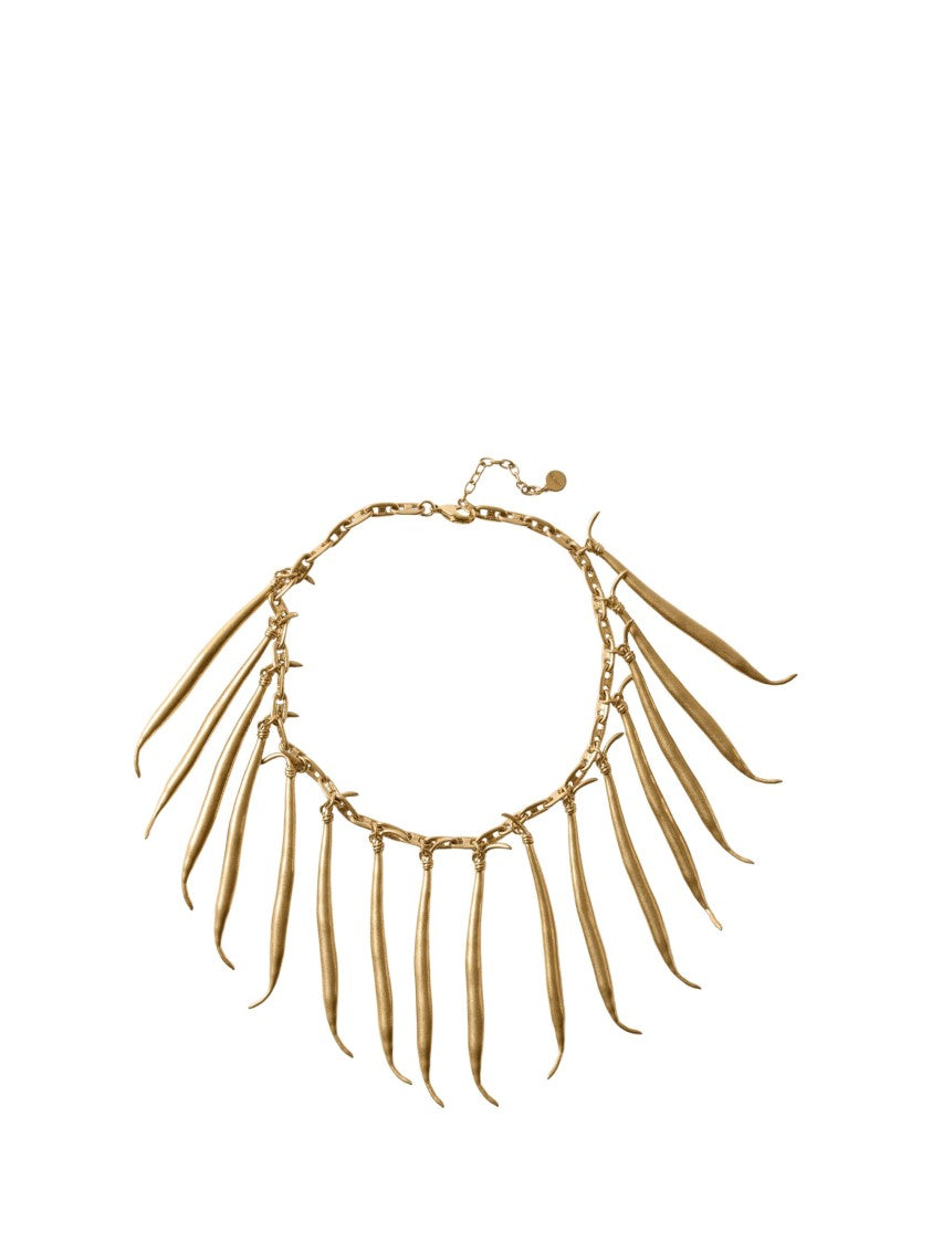 Jacquemus Gold Bean-Shaped Charm Brass Necklace
