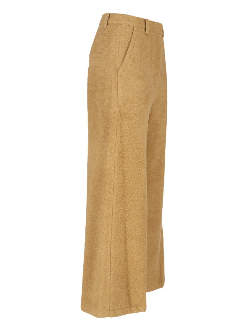 Low Classic Wool-Alpaca Pants – Beige