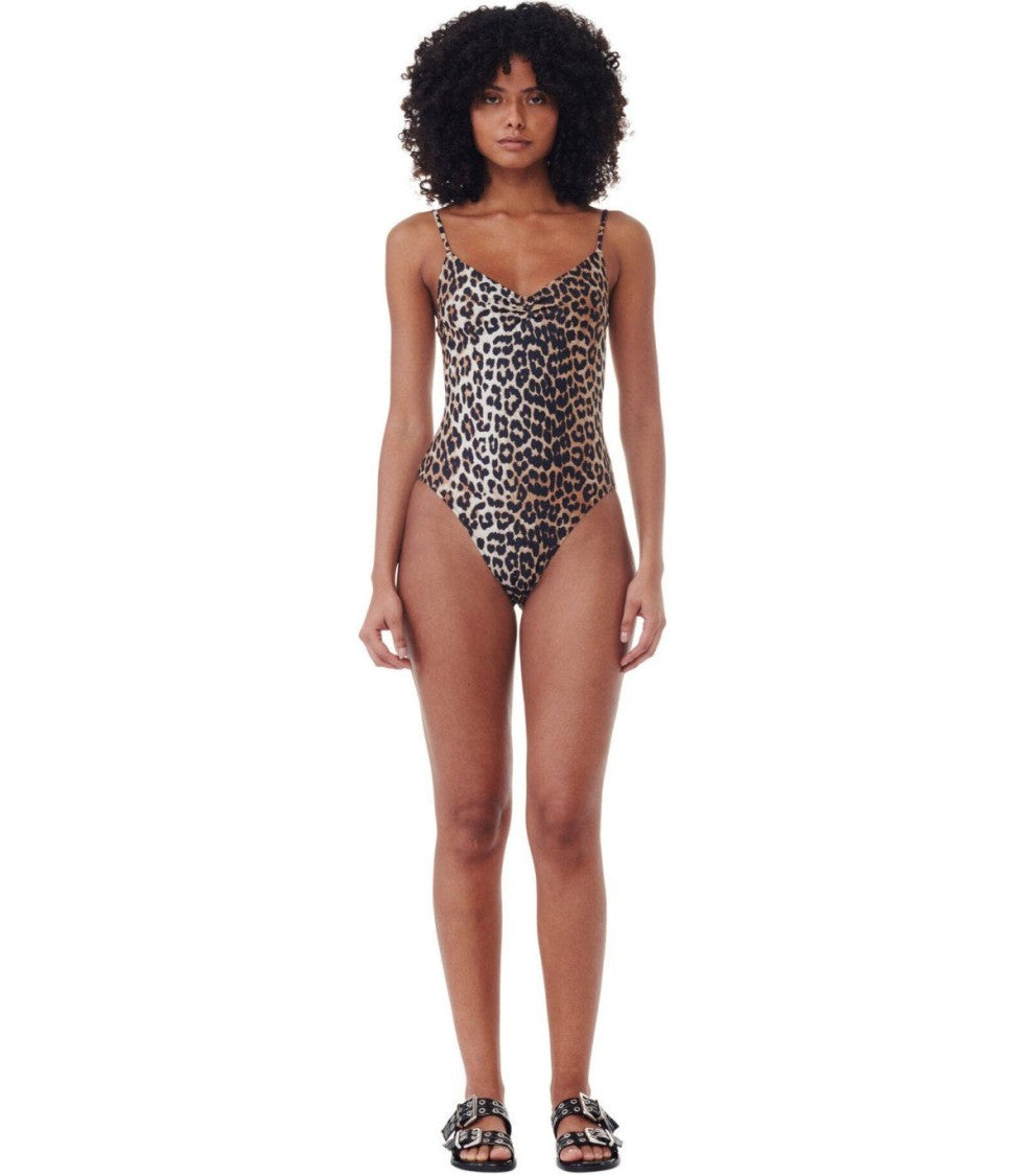 Ganni Leopard-Print Swimsuit