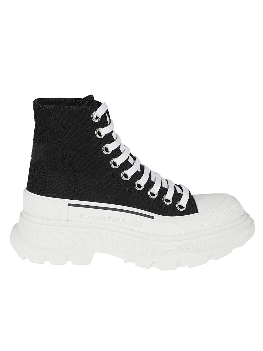 Alexander Mcqueen High-Top Black Canvas Boots