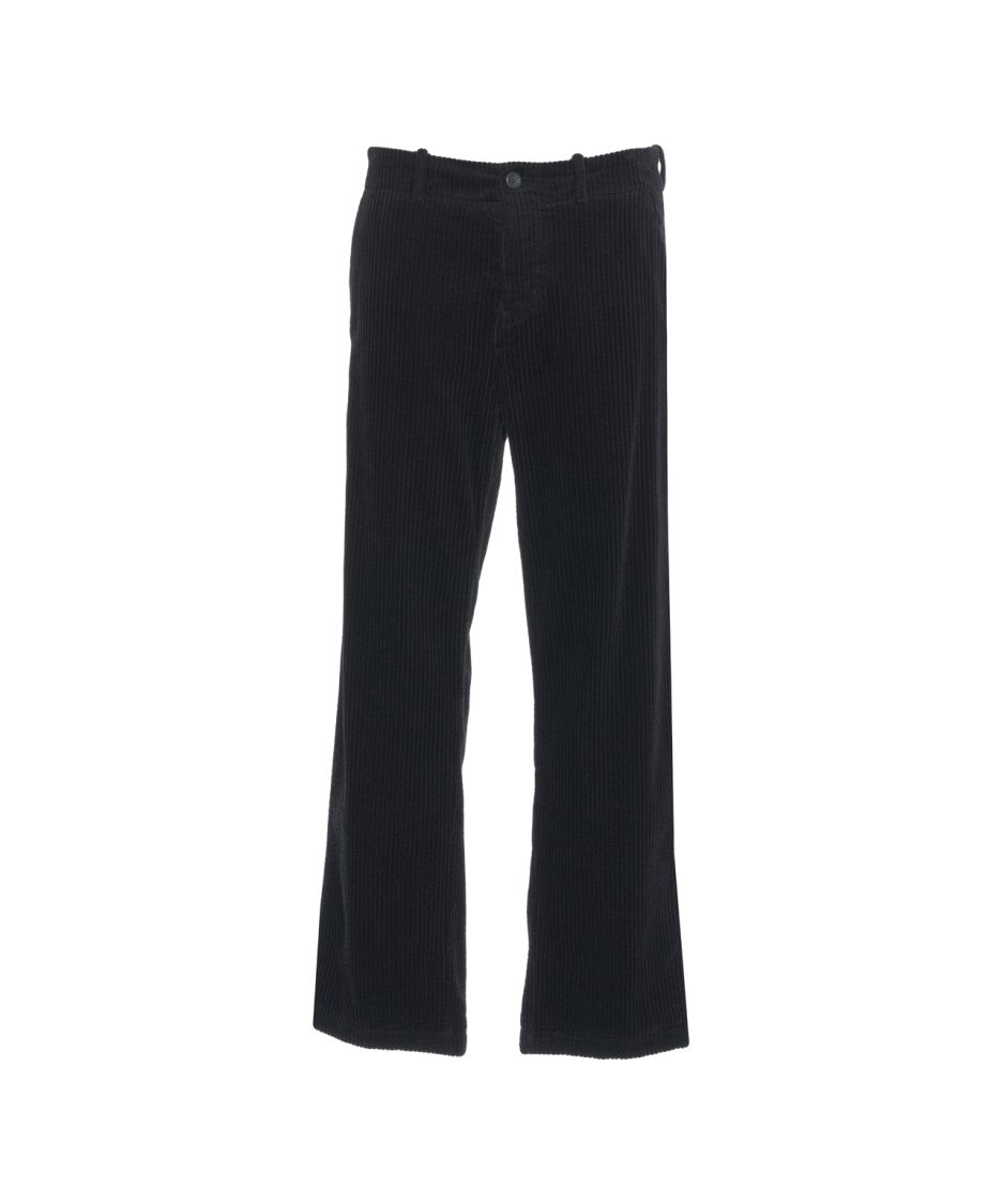Hannes Roether Corduroy Trousers With Mid-Rise Waist And Fine Ribbed Texture