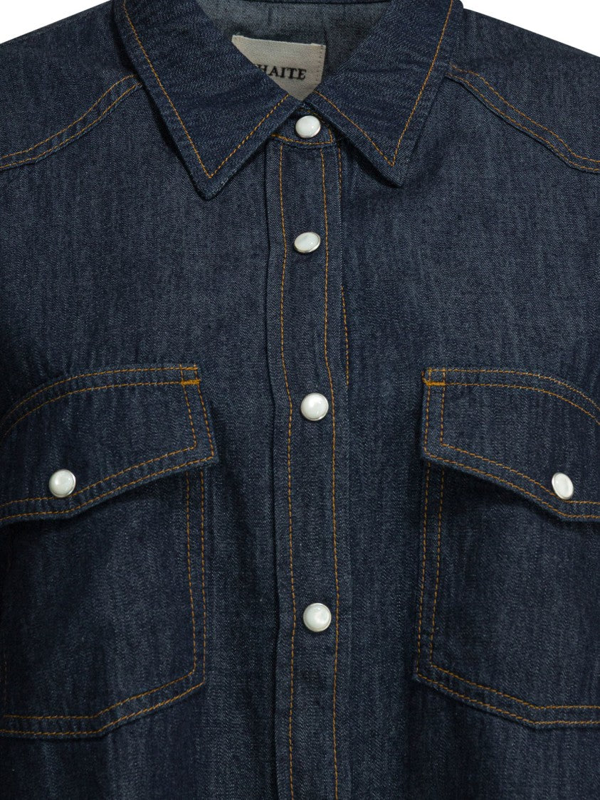 Khaite Classic Denim Jacket With Structured Collar