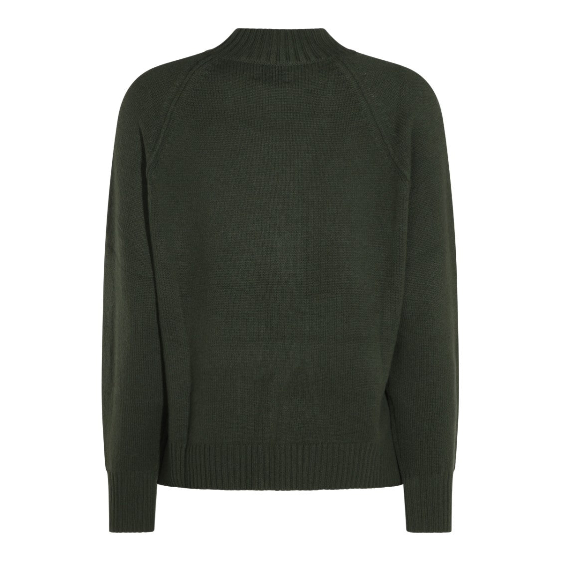 Allude Dark Green Relaxed Ribbed Knit Sweater