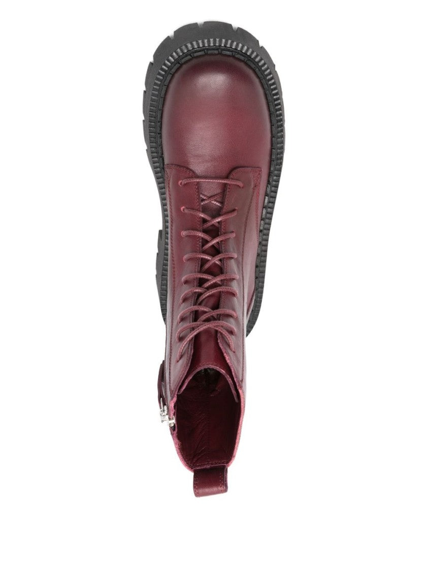 Vic Matié Bordeaux Purple Block Heel Side Boots