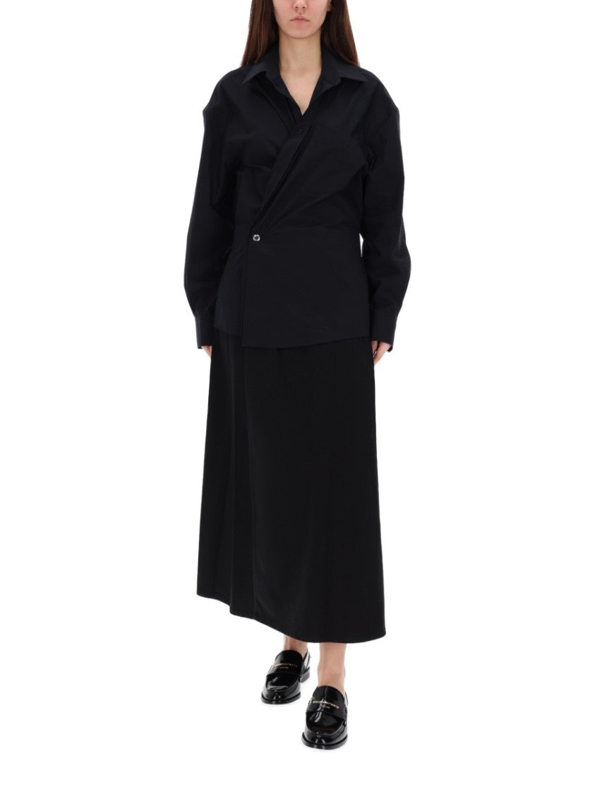 Alexander Wang Long Wrap Buttoned Waist Shirt Dress