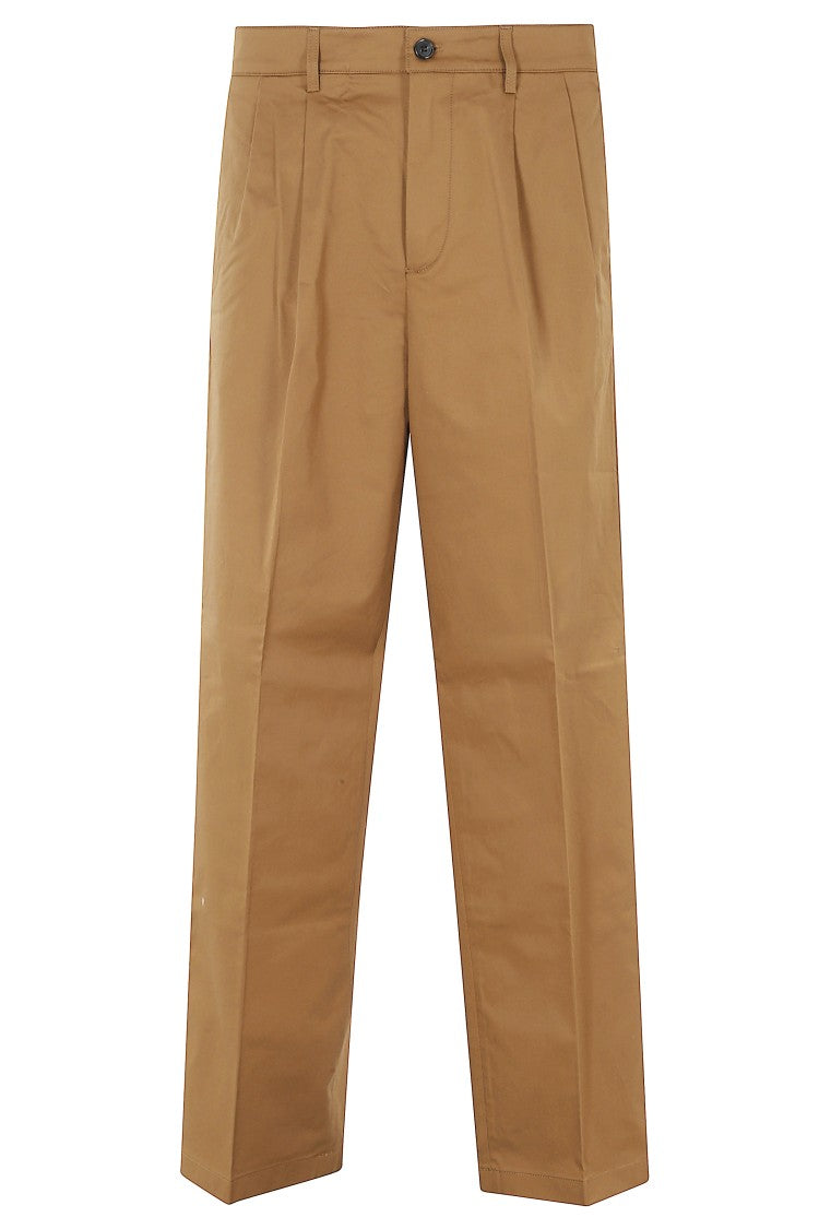 Department 5 Camel Wide-Leg Cotton Flush Pocket Wide-Leg Pants