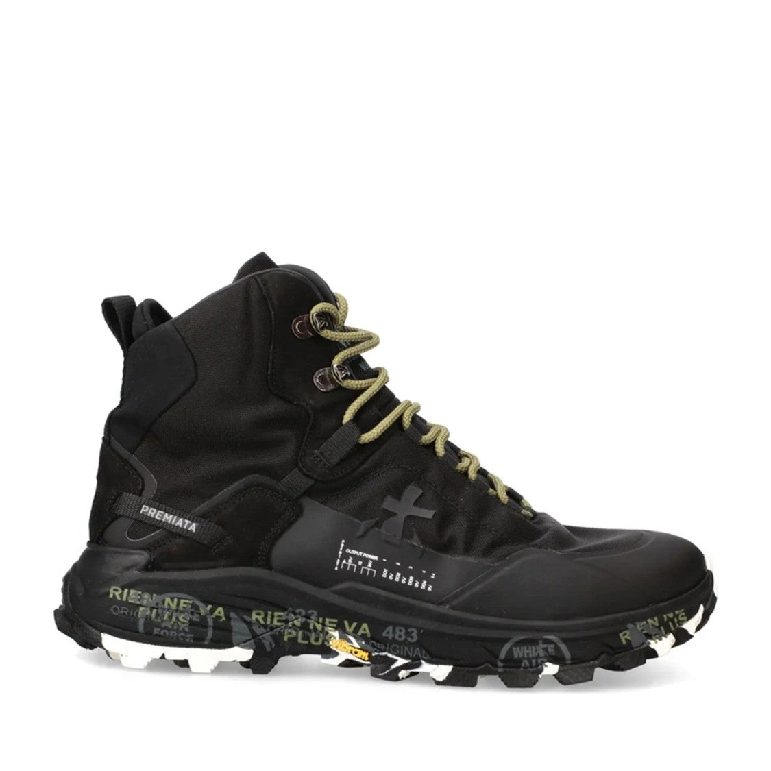Premiata Black Saint Cro Leather High-Top Sneakers