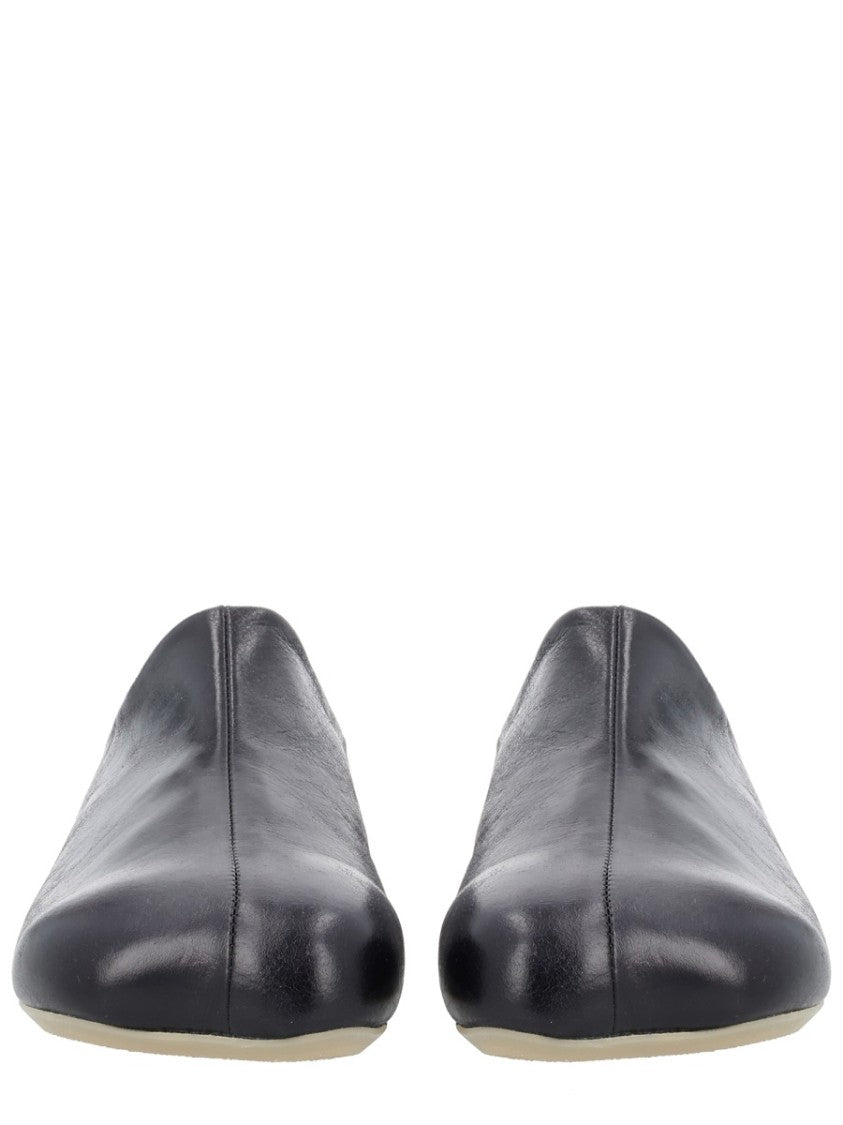 Mm6 By Maison Margiela Black Anatomical Low Heel Leather Loafers