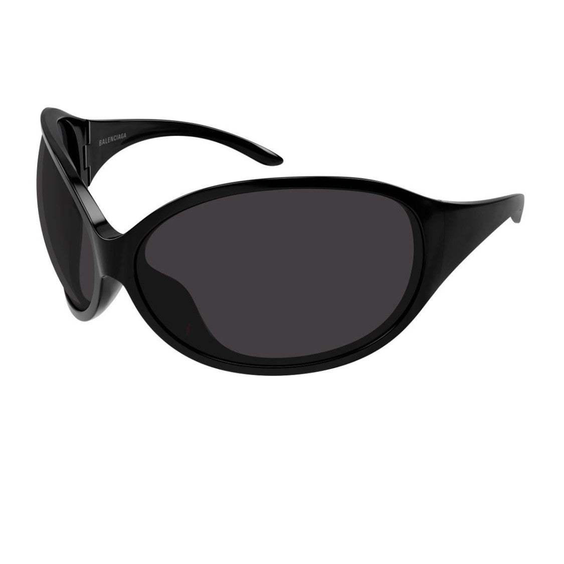 Balenciaga Black Linea Extreme Bio-Injected Wraparound Sunglasses
