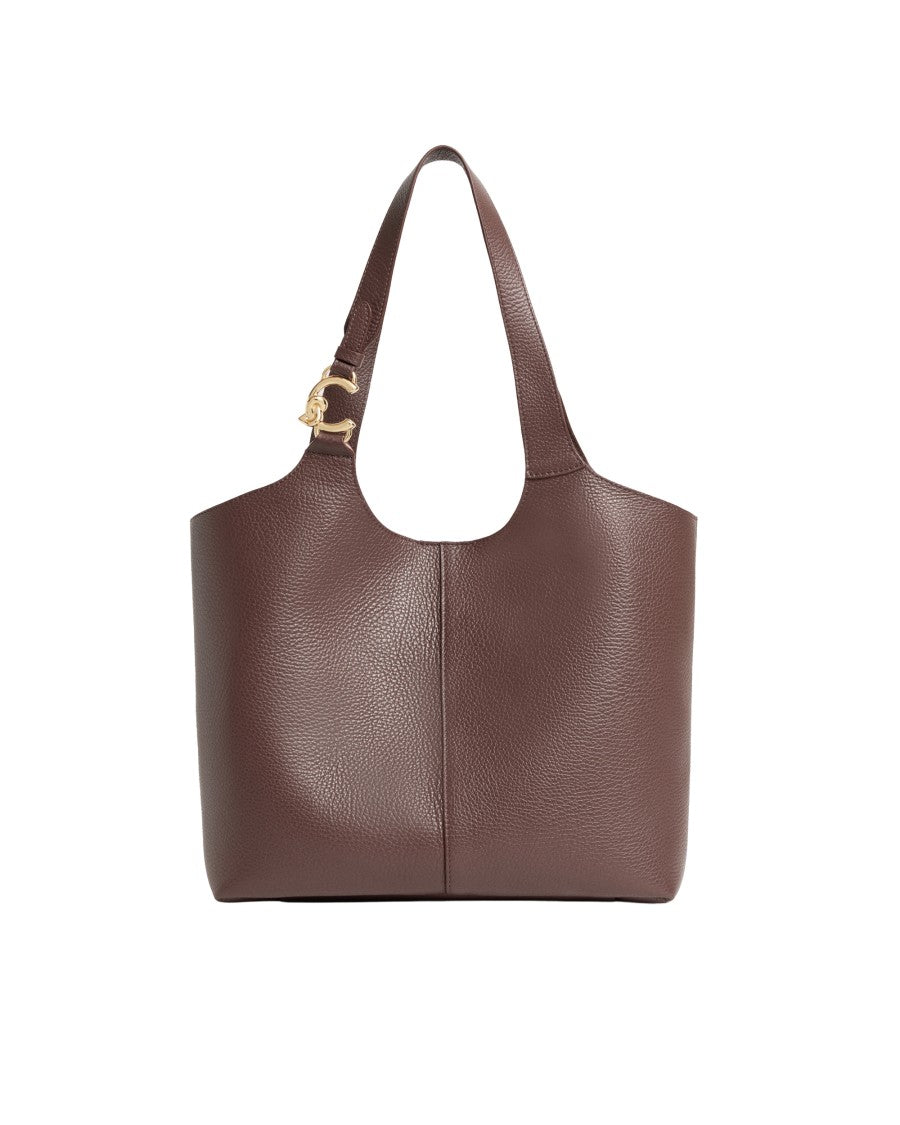 Coccinelle C-Easy Curved Leather Shoulder Bag
