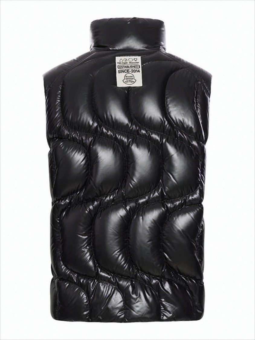 Moncler Glossy Padded Vest With High Collar