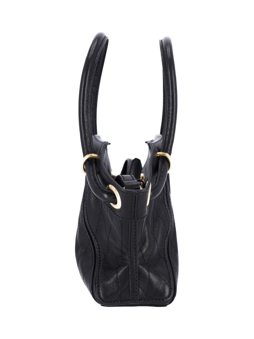Balmain Black Lambskin Small Tote Bag