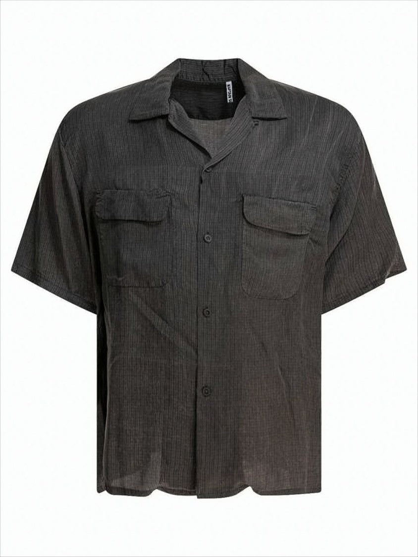 Kaptain Sunshine Relaxed Fit Short-Sleeve Shirt With Vertical Stripe Texture