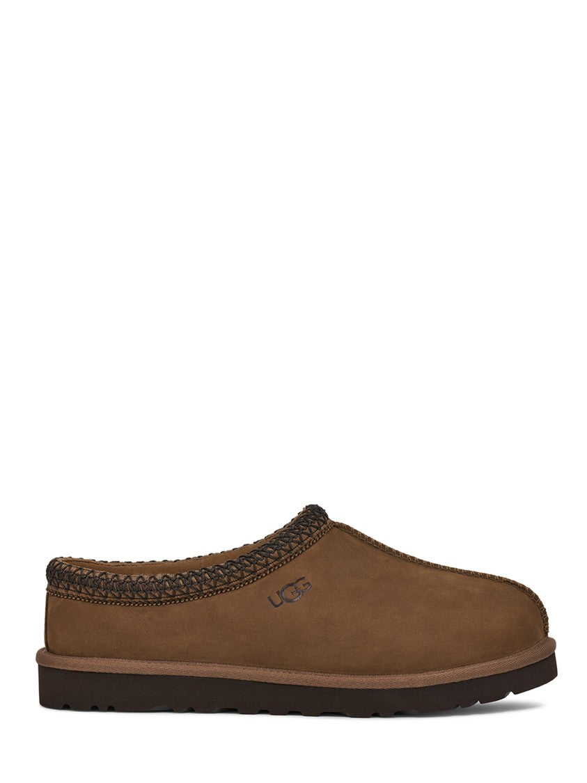 Ugg Brown Low-Profile Flat Shoes With Braided Trim Detail