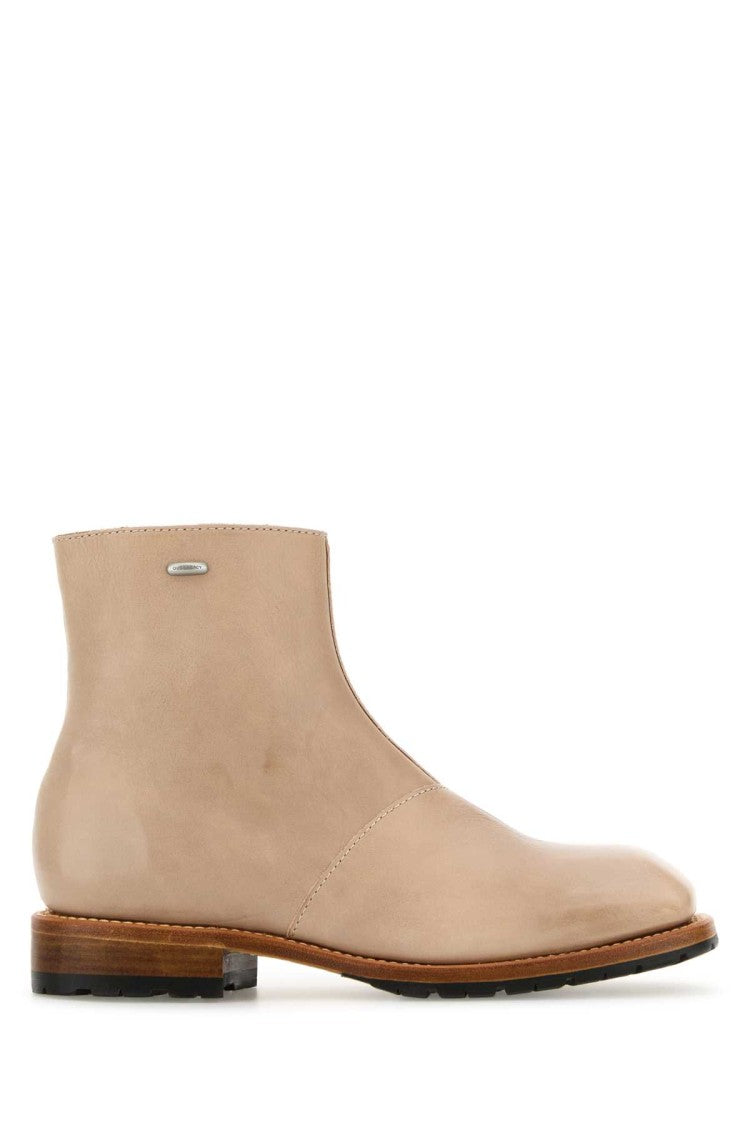 Our Legacy Beige Leather Engine Ankle Boots