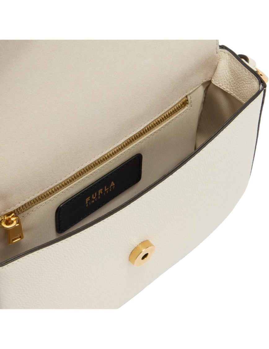 Furla Moonlight S Crossbody Bag In Cream Leather