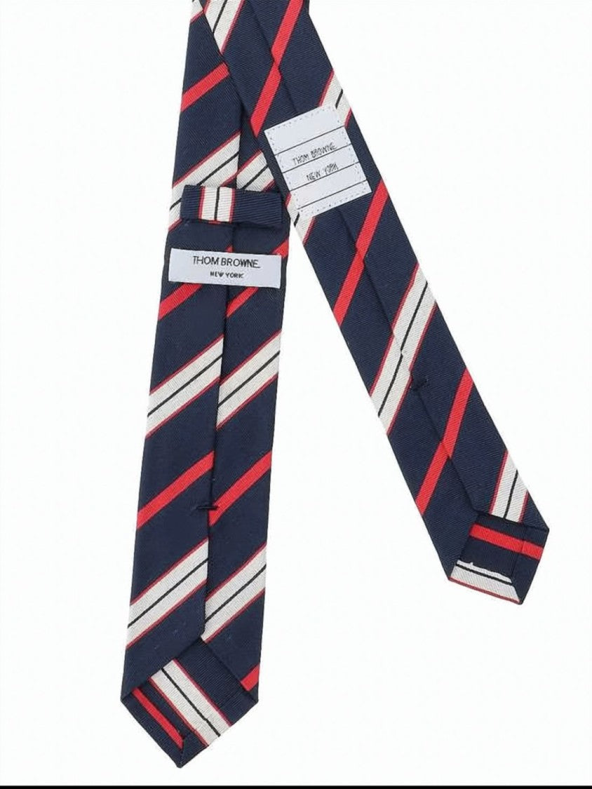Thom Browne Multicolor Stripe Pattern Slim Neck Tie