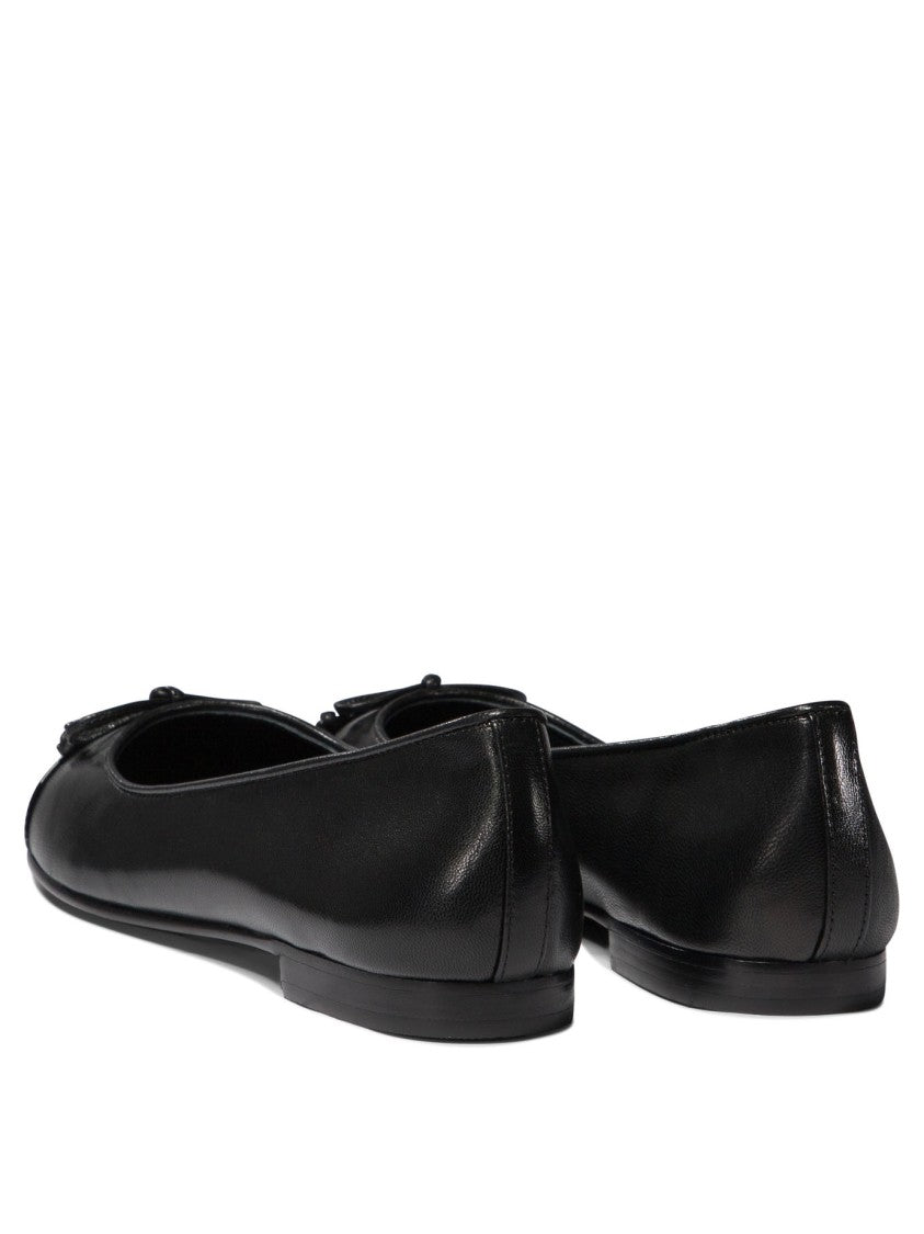 Tory Burch Black Leather Ballerinas